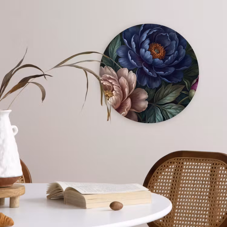 Muurcirkel - Bloemen - Vlinder - Natuur - Modern - Paars — 4