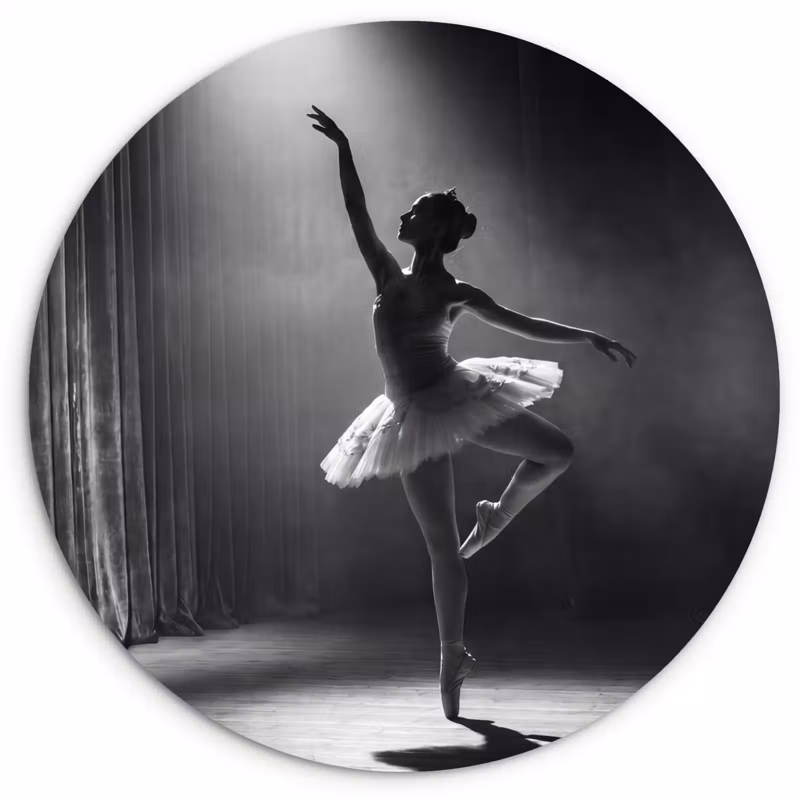 Muurcirkel - Danser - Podium - Zwart-wit - Kunst - Klassiek — 1