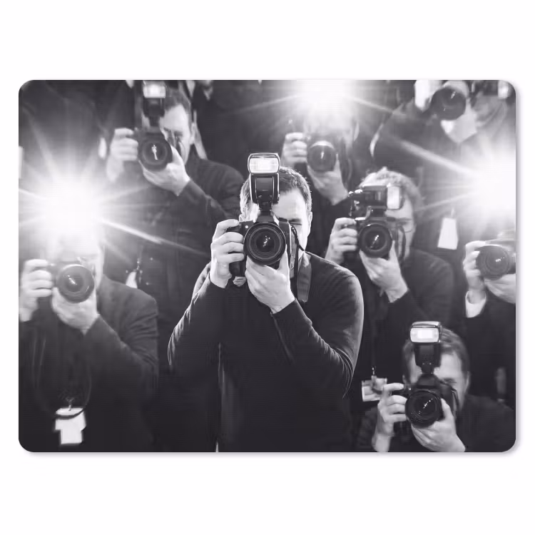 Muismat - Mensen - Camera - Flitslicht - Zwart-wit - Media — 1