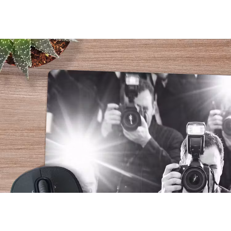 Muismat - Mensen - Camera - Flitslicht - Zwart-wit - Media — 4