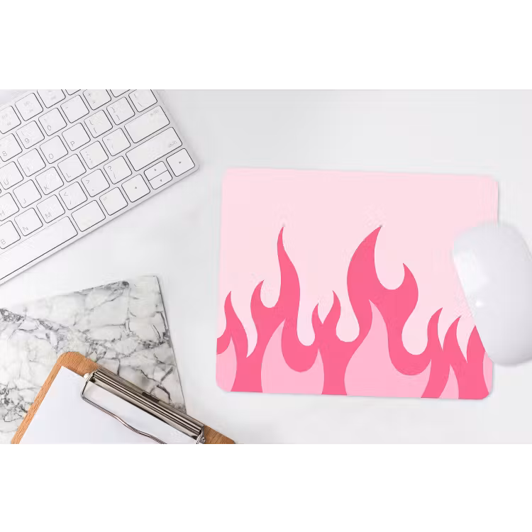 Muismat - Vlammen - Patroon - Abstract - Modern - Roze — 2