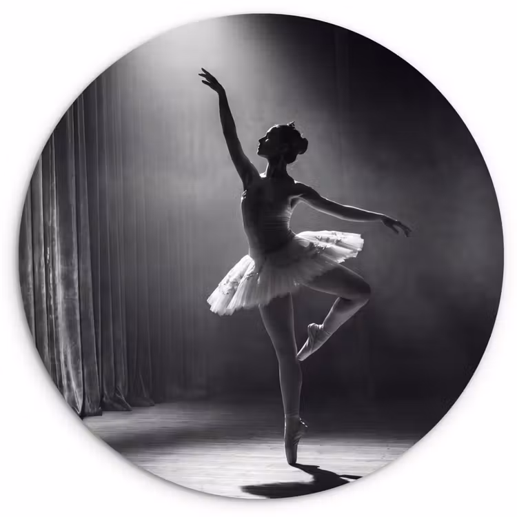 Muurcirkel - Danser - Podium - Zwart-wit - Kunst - Klassiek — 1