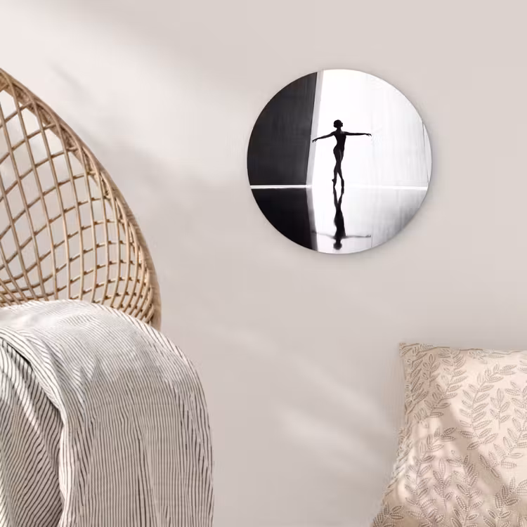Muurcirkel - Danser - Silhouette - Kunst - Modern - Zwart-wit — 5