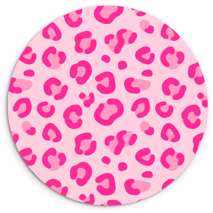 Muurcirkel - Dierenprint - Patroon - Abstract - Modern - Roze — 1