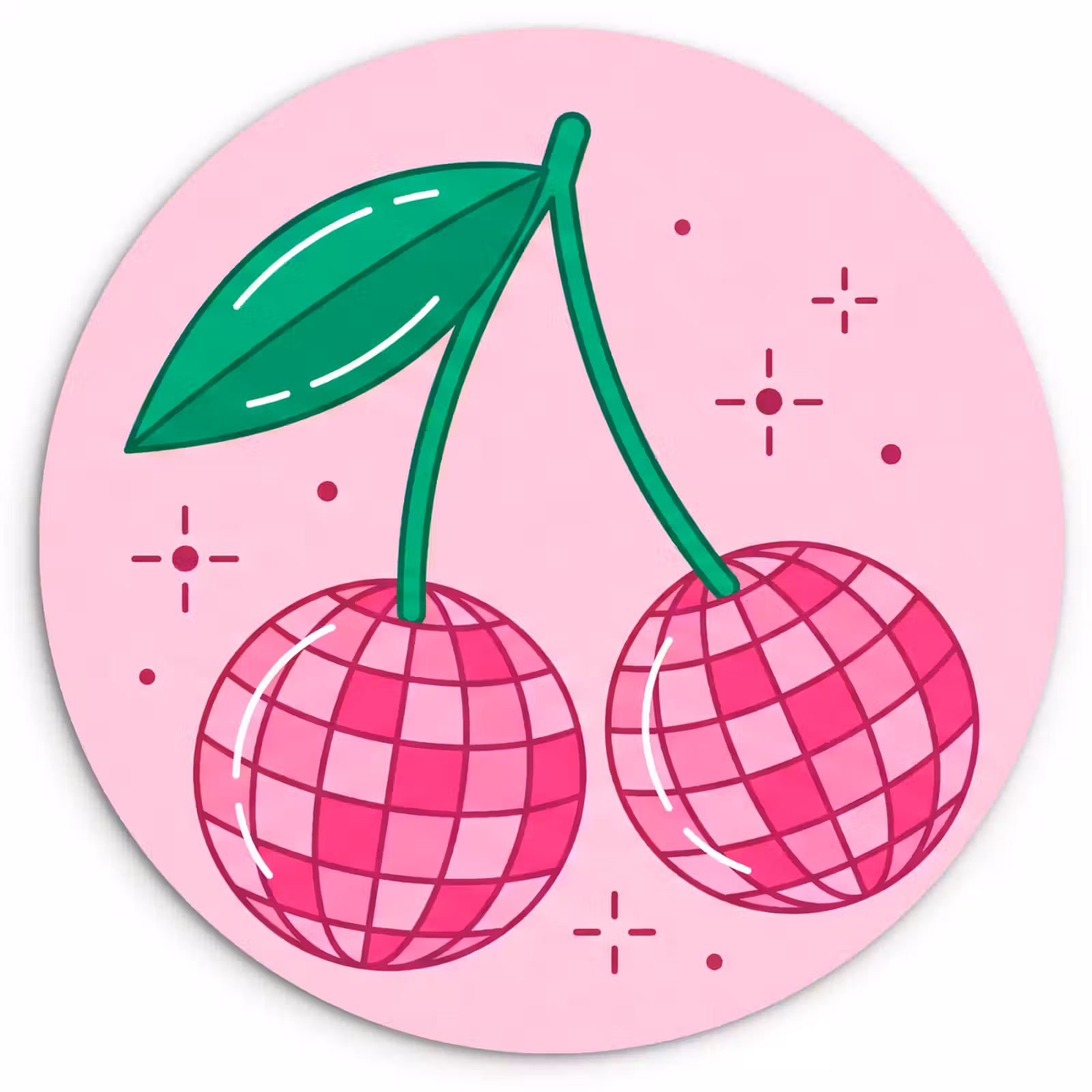 Muurcirkel - Decoratie - Disco-bal - Feest - Roze — 1