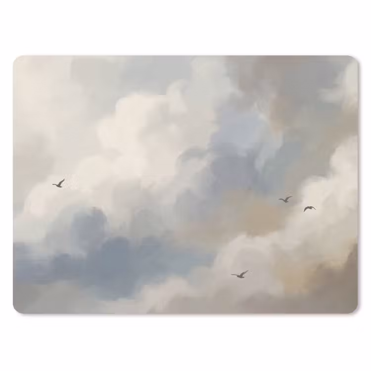 Muismat - Vogel - Wolken - Natuur - Modern - Grijs — 1