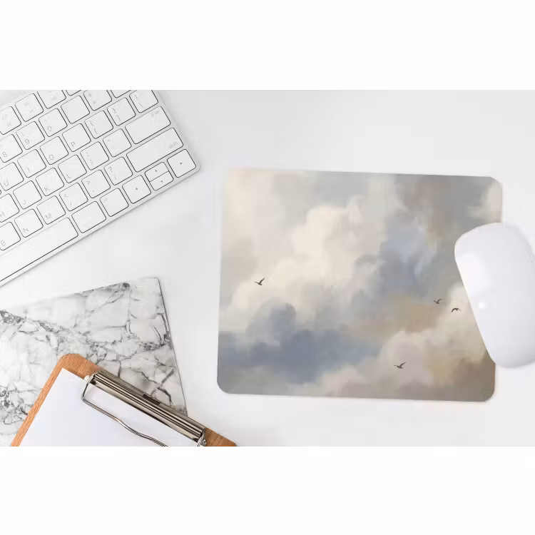 Muismat - Vogel - Wolken - Natuur - Modern - Grijs — 2