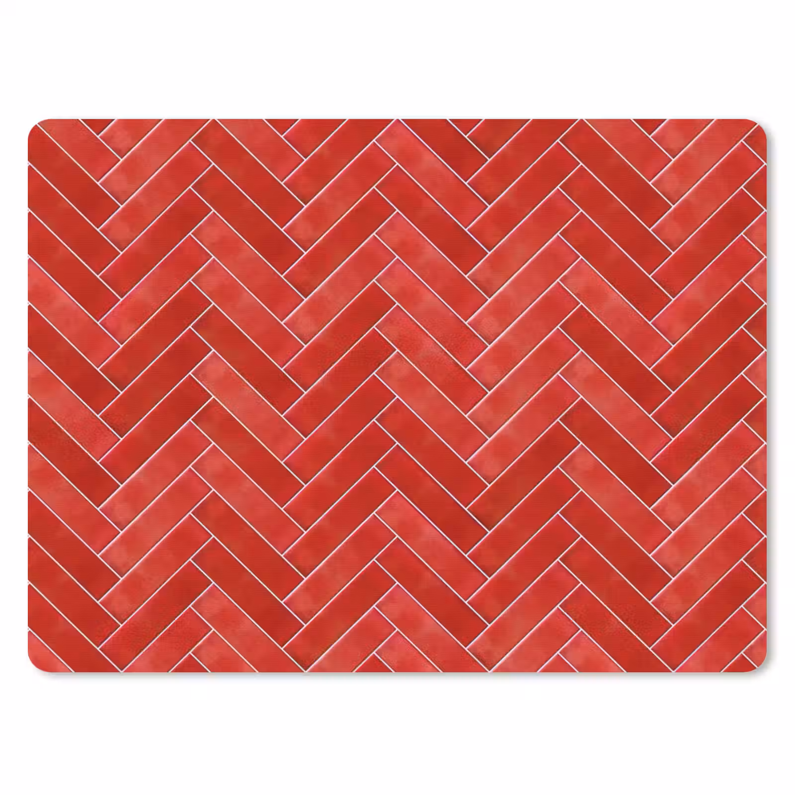 Muismat - Visgraat - Tegel - Rood — 1