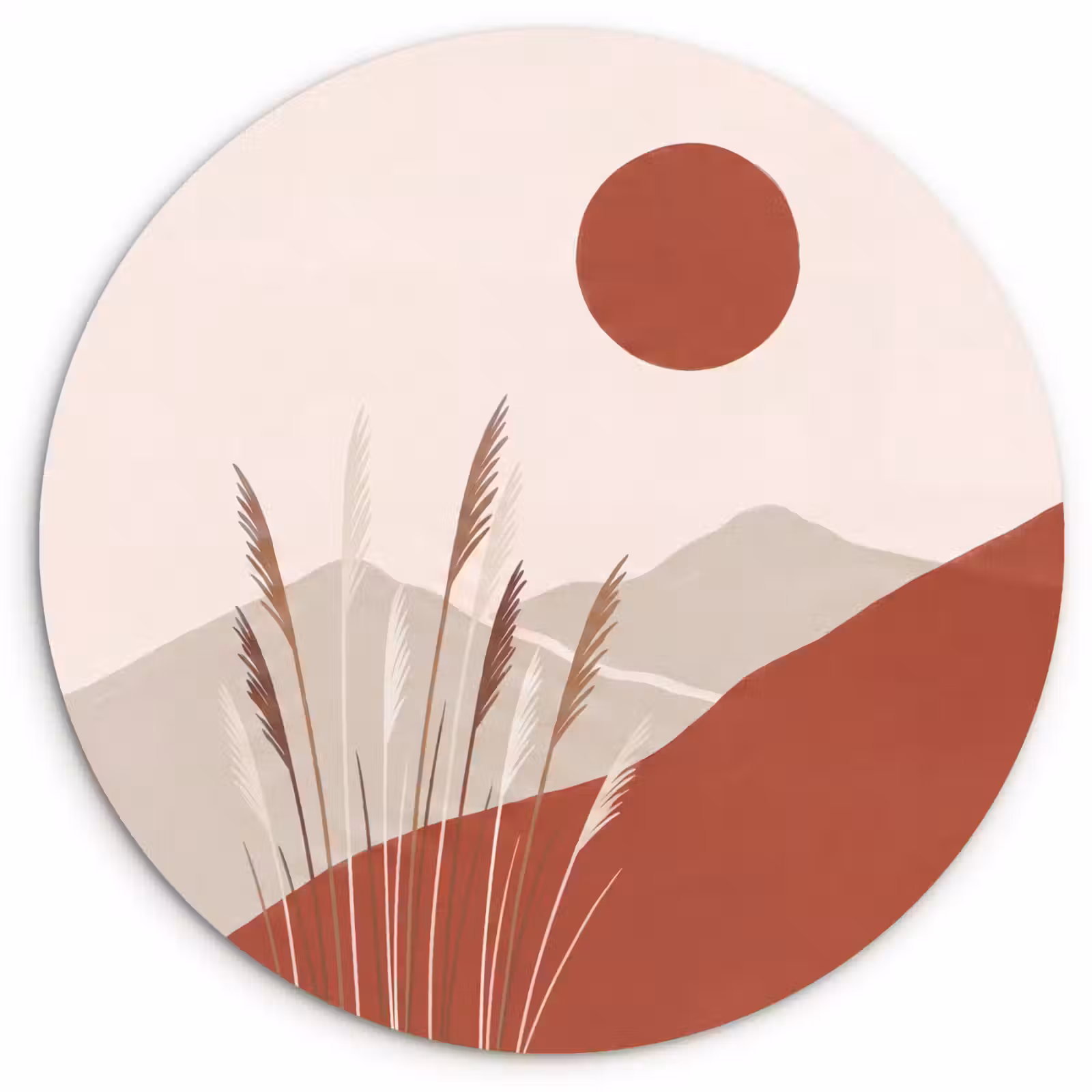 Muurcirkel - Gras - Landschap - Natuur - Abstract - Beige — 1