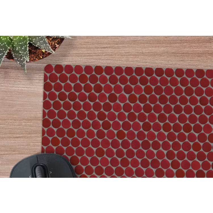 Muismat - Penny - Mozaïek - Rond - Rood — 4