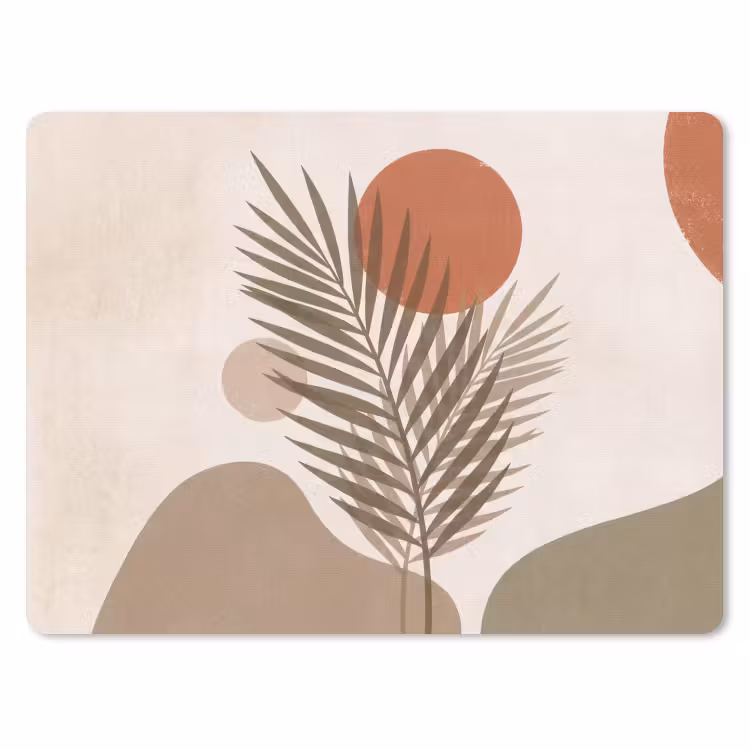 Muismat - Planten - Bladeren - Abstract - Modern - Beige — 1
