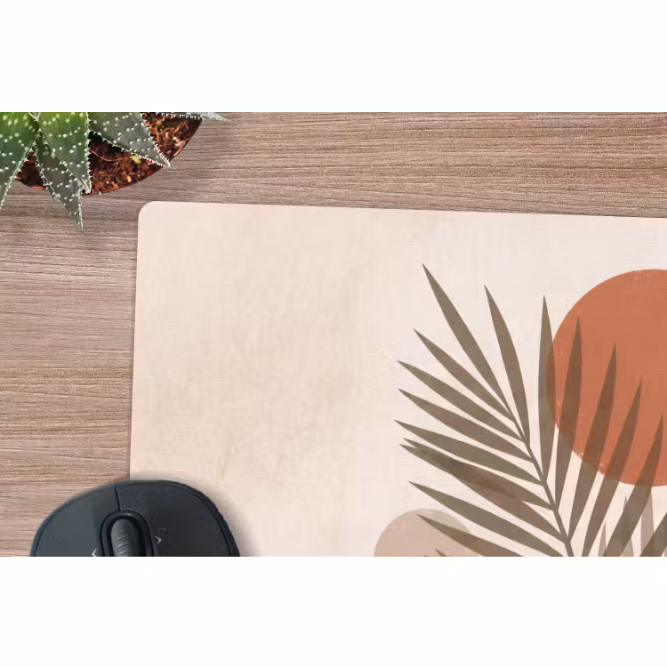 Muismat - Planten - Bladeren - Abstract - Modern - Beige — 4