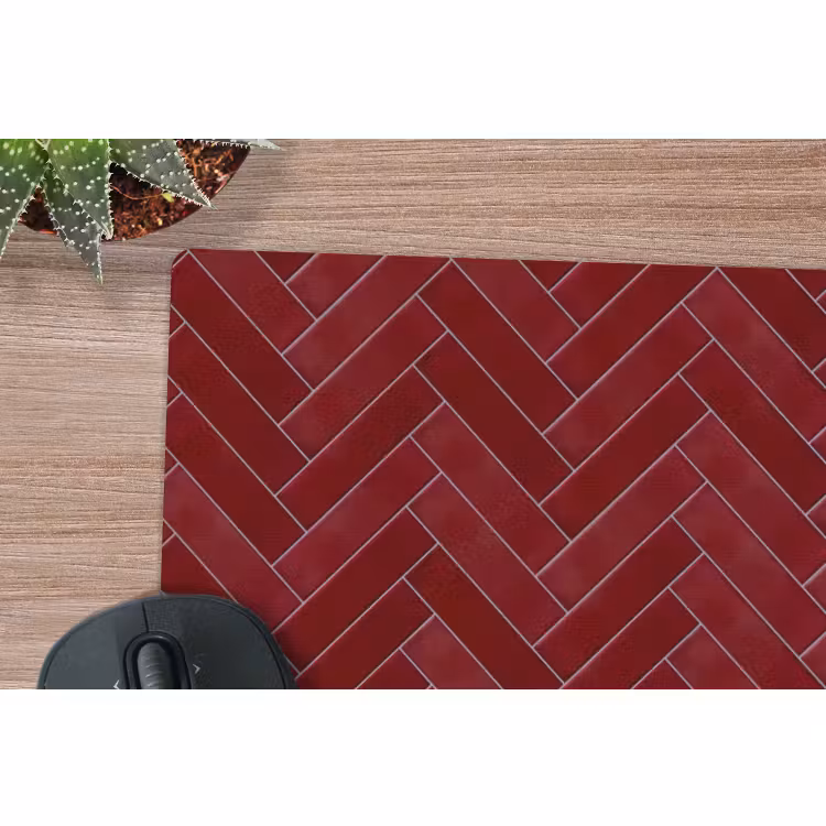 Muismat - Visgraat - Wandtegel - Bordeaux - Rood — 4