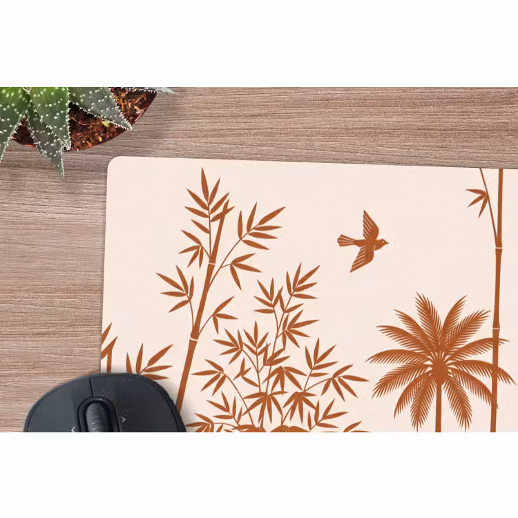 Muismat - Vogel - Boom - Tropisch - Minimalistisch - Bruin — 4