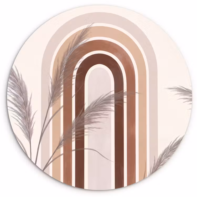 Muurcirkel - Abstract - Bogen - Plant - Boho - Beige — 1