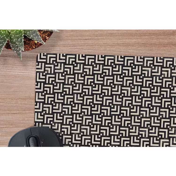Muismat - Patroon - Marmer - Zwart — 4