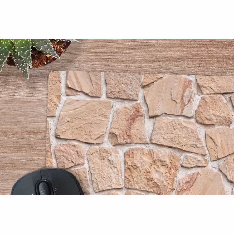 Muismat - Muur - Steen - Patroon - Rustiek - Beige — 4