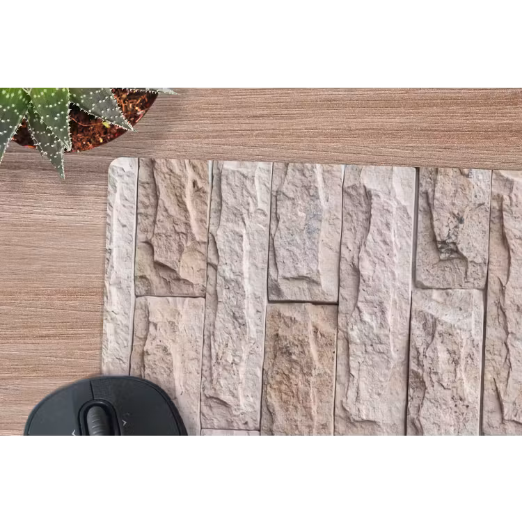Muismat - Muur - Steen - Ruw - Beige - Textuur — 4