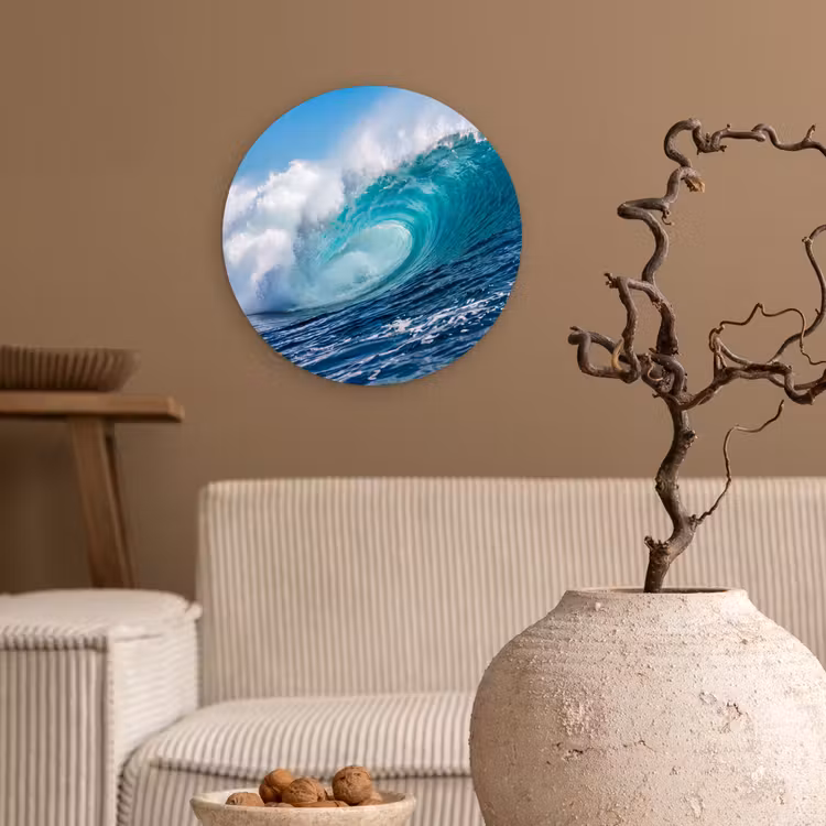 Muurcirkel - Golf - Oceaan - Water - Dynamisch - Blauw — 2