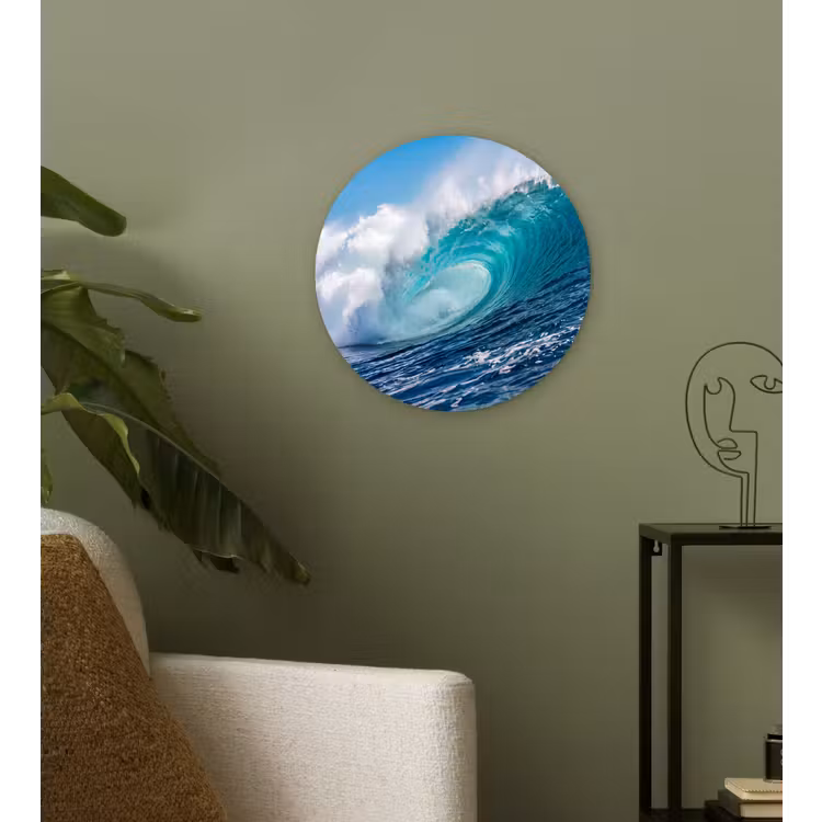 Muurcirkel - Golf - Oceaan - Water - Dynamisch - Blauw — 3