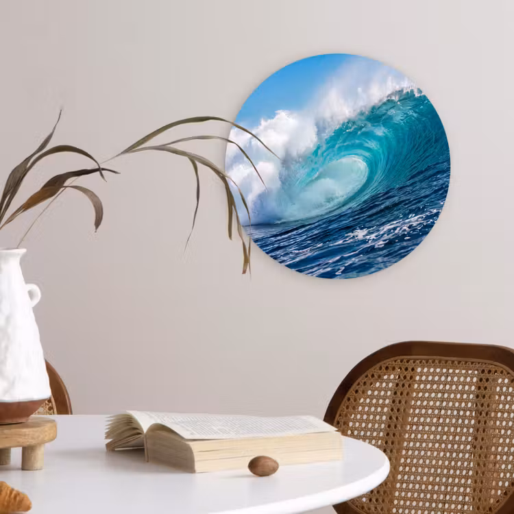 Muurcirkel - Golf - Oceaan - Water - Dynamisch - Blauw — 4