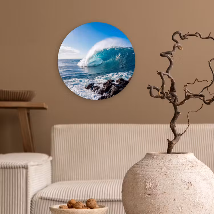 Muurcirkel - Golf - Oceaan - Brekend - Water - Blauw — 2