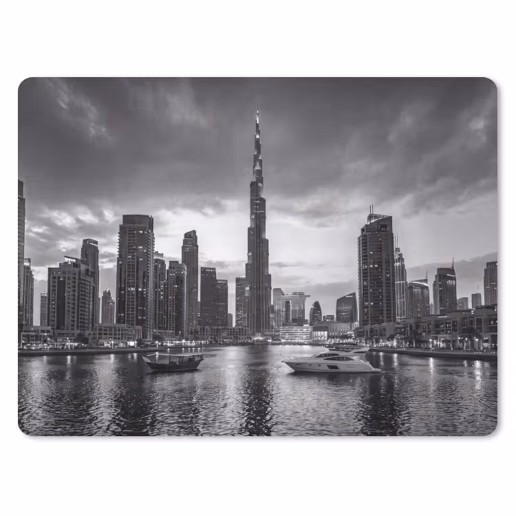 Muismat - Stad - Skyline - Architectuur - Avond - Zwart-wit — 1
