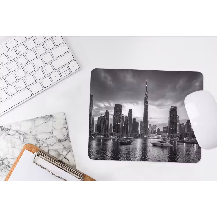 Muismat - Stad - Skyline - Architectuur - Avond - Zwart-wit — 2