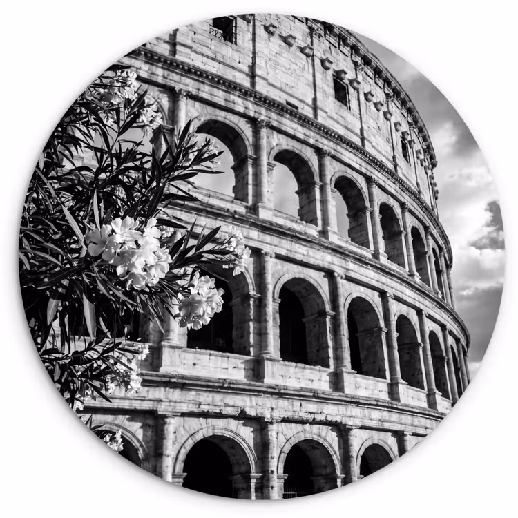 Muurcirkel - Architectuur - Colosseum - Rome - Historisch - Zwart-wit — 1