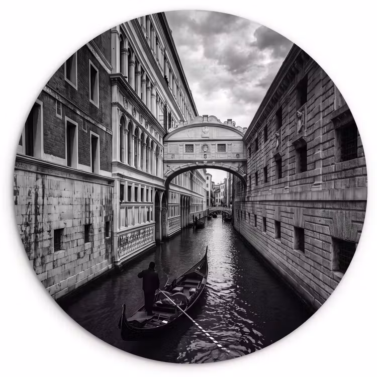 Muurcirkel - Boot - Waterweg - Stad - Zwart-wit - Architectuur — 1
