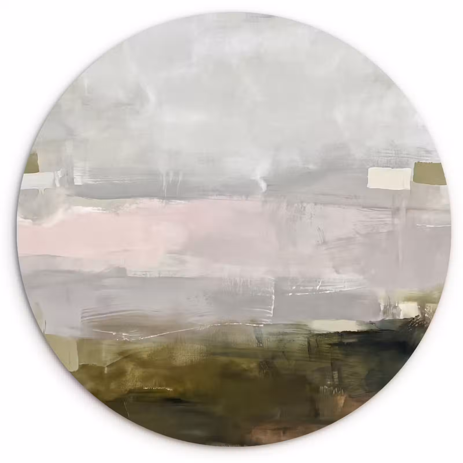Muurcirkel - Abstract - Gelaagd - Kunst - Modern - Grijs-Groen — 1