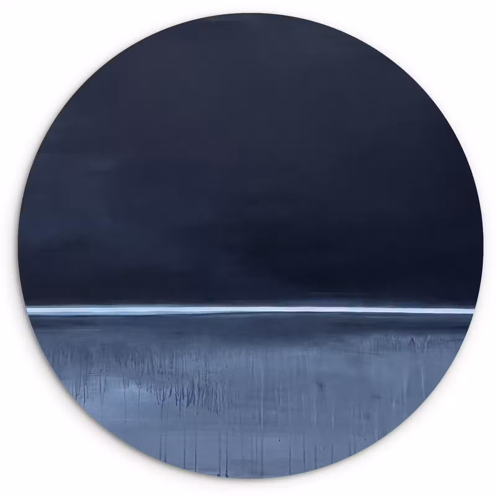 Muurcirkel - Abstract - Horizontale lijn - Minimalistisch - Donkerblauw - Kunst — 1