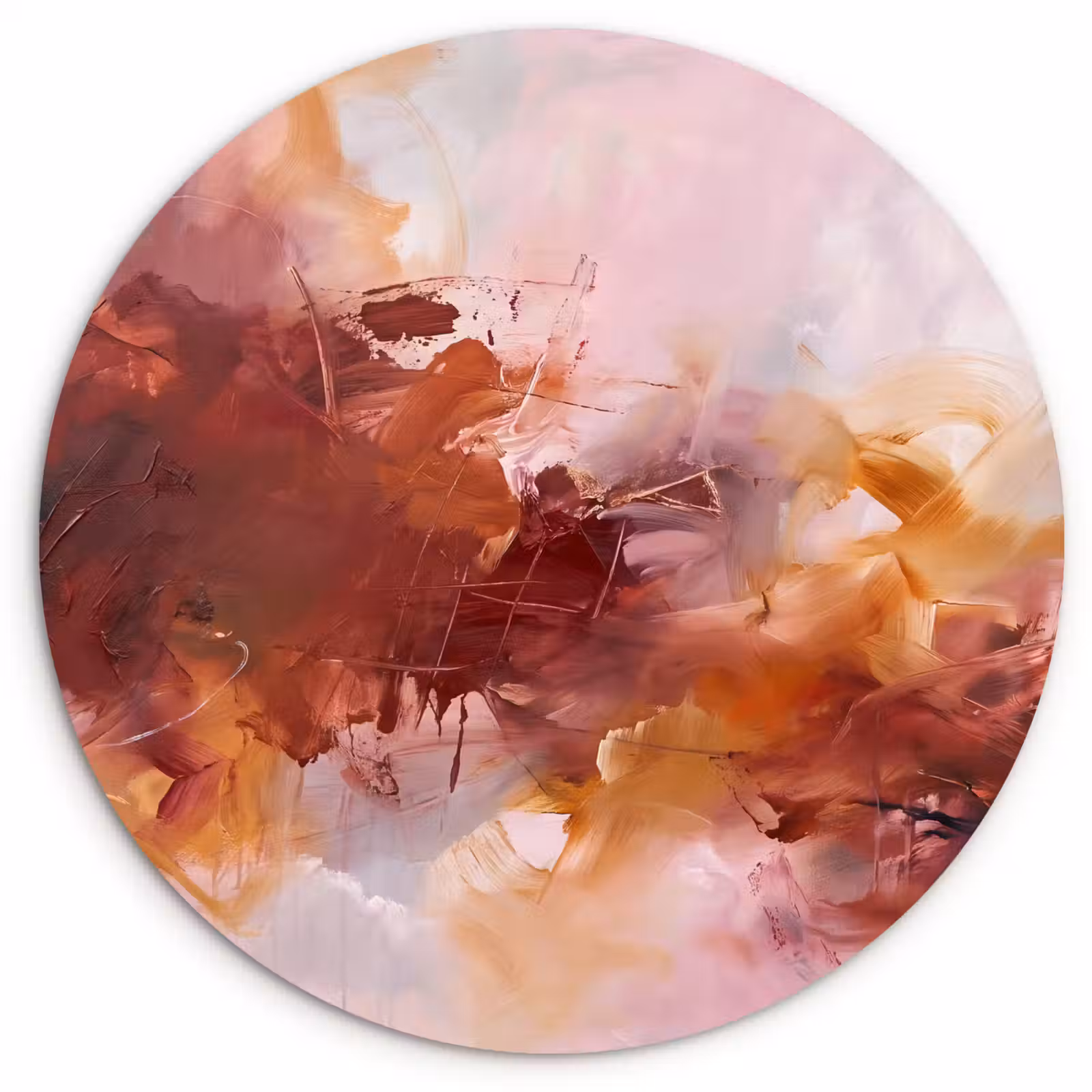 Muurcirkel - Abstract - Kleurrijk - Kunst - Modern - Roze-Rood — 1