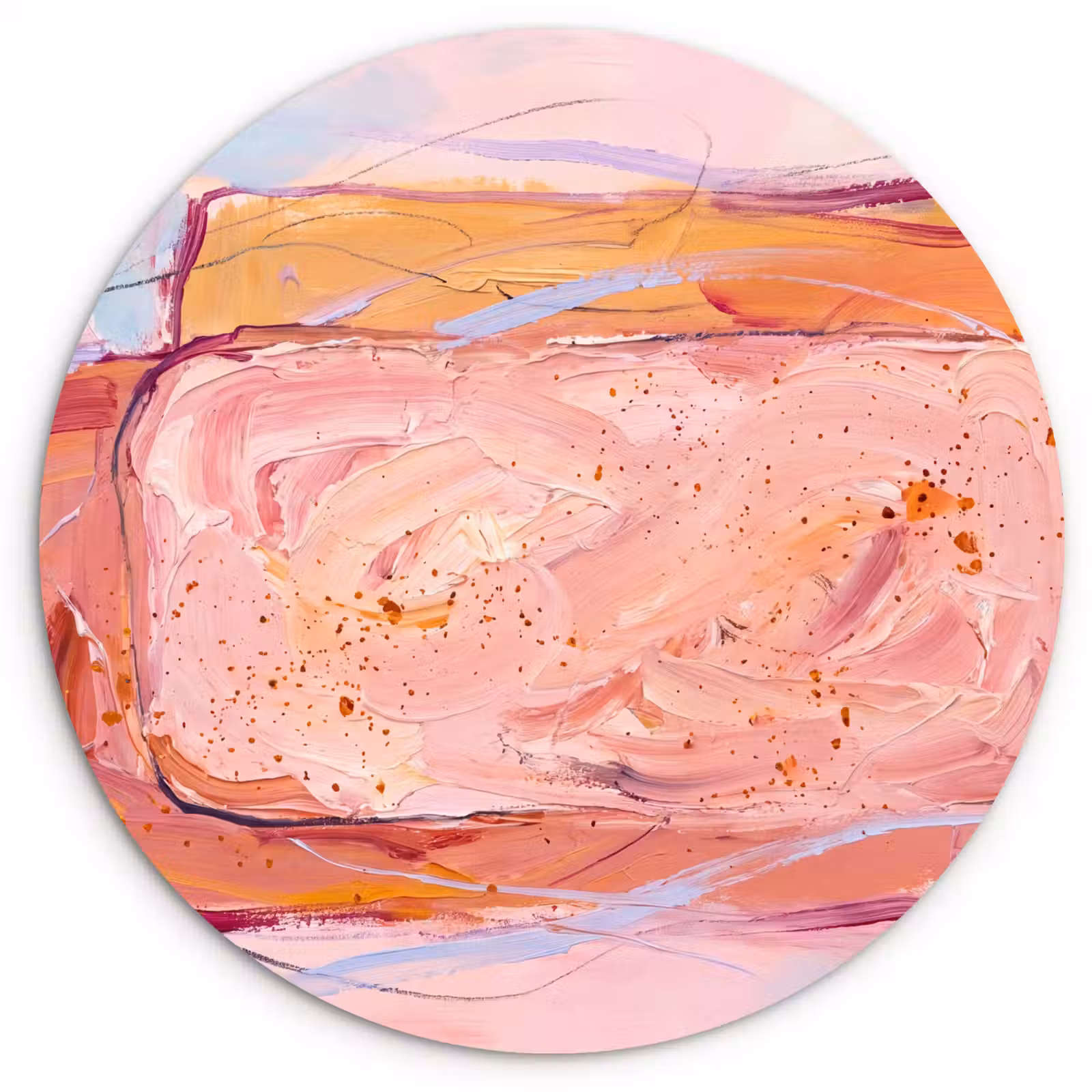 Muurcirkel - Abstract - Vormen - Modern - Roze — 1