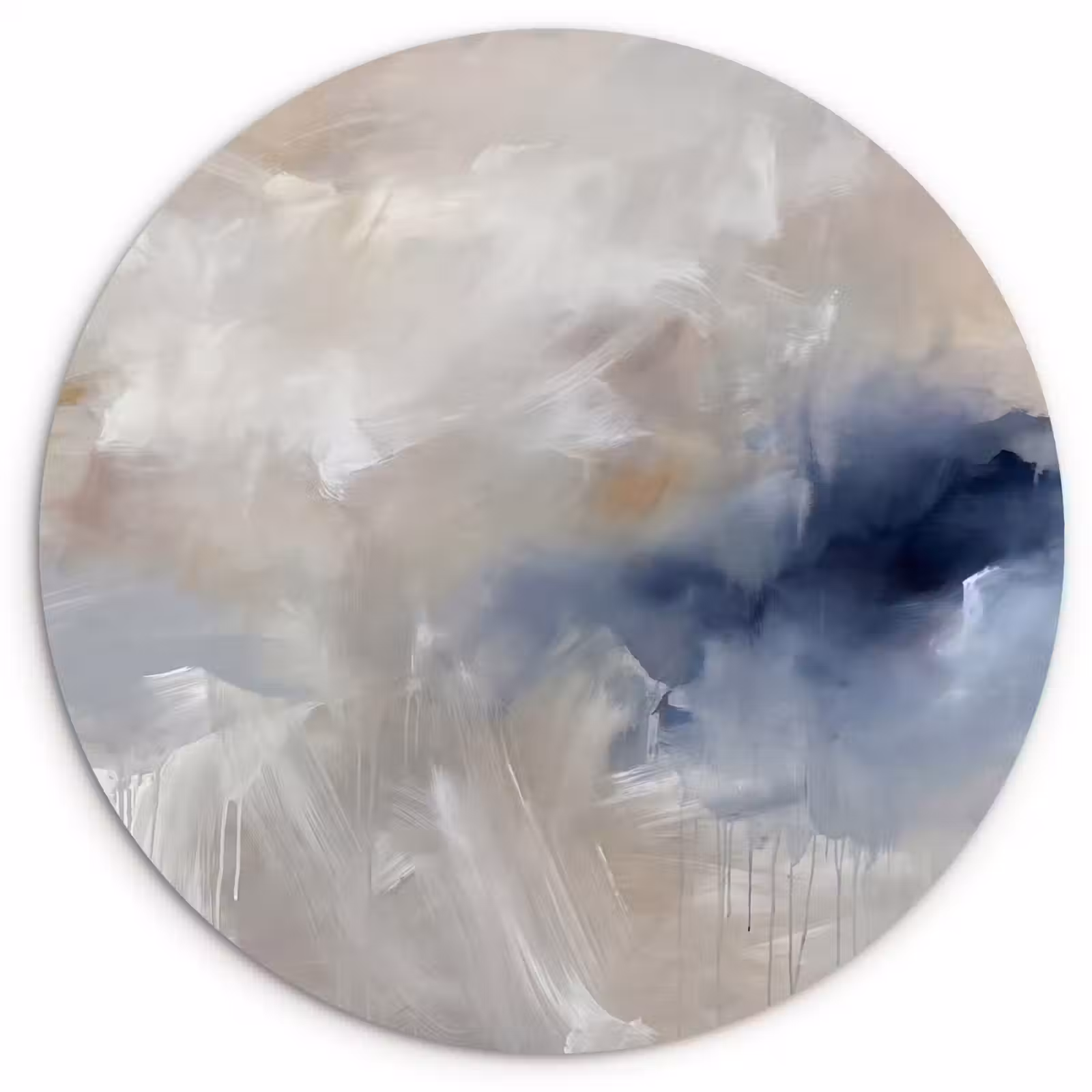 Muurcirkel - Abstract - Wolken - Sfeer - Modern - Beige — 1