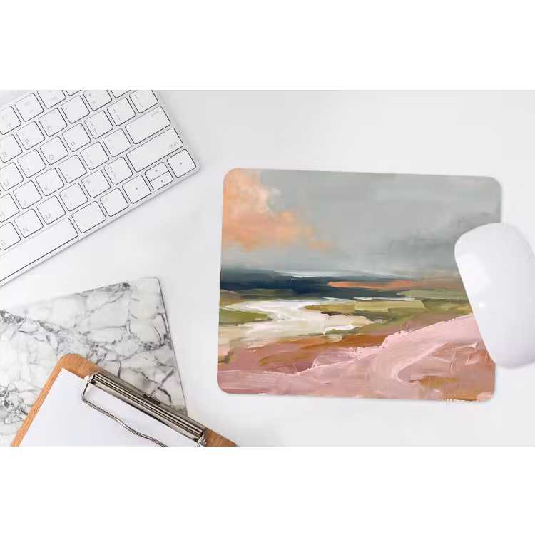 Muismat - Landschap - Rivier - Abstract - Roze - Groen — 2