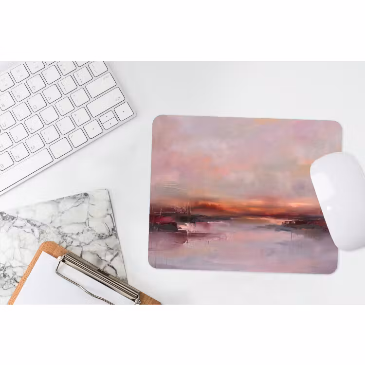 Muismat - Landschap - Zonsondergang - Abstract - Modern - Roze — 2
