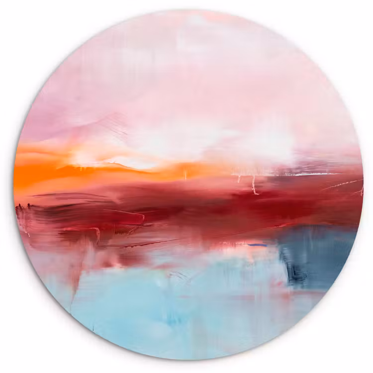 Muurcirkel - Abstract - Kleuren - Modern - Kunst - Roze — 1