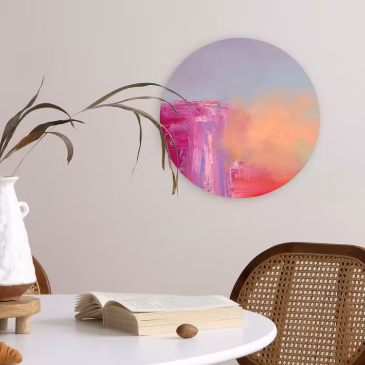 Muurcirkel - Abstract - Kleuren - Modern - Roze — 4