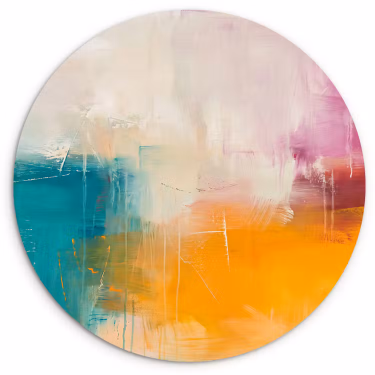 Muurcirkel - Abstract - Kleurrijk - Modern - Kunst - Oranje — 1