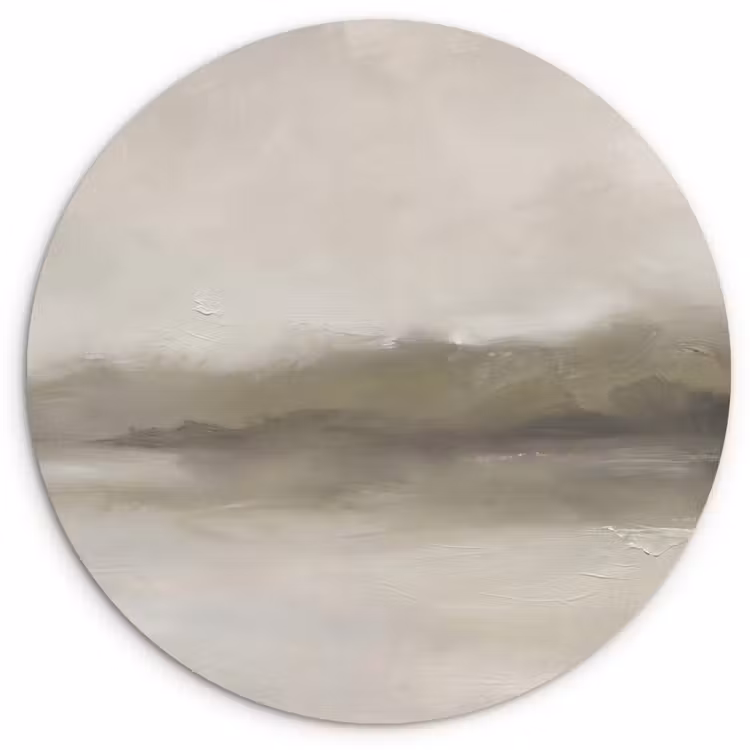 Muurcirkel - Abstract - Landschap - Nevel - Modern - Grijs — 1