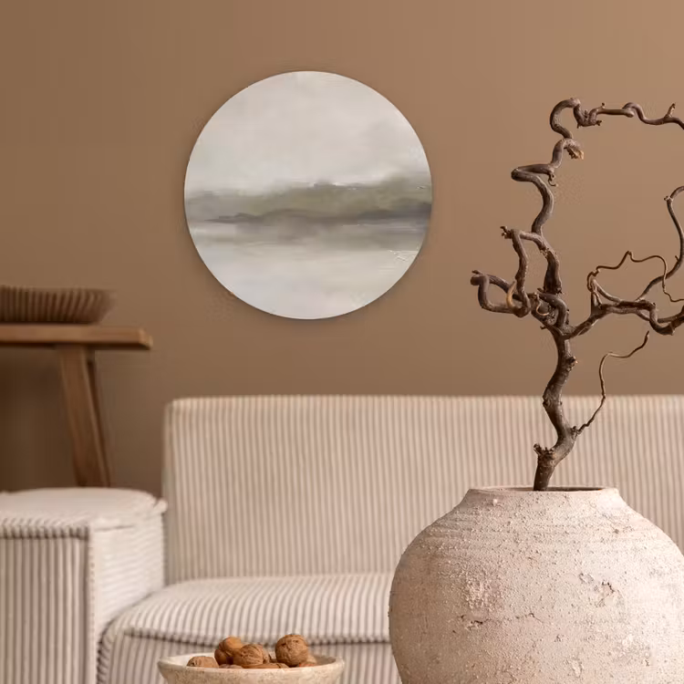 Muurcirkel - Abstract - Landschap - Nevel - Modern - Grijs — 2