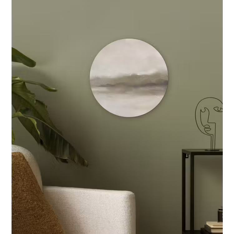 Muurcirkel - Abstract - Landschap - Nevel - Modern - Grijs — 3