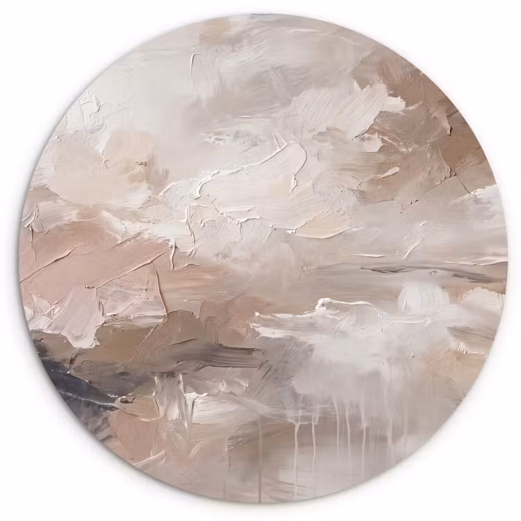 Muurcirkel - Abstract - Textuur - Kunst - Modern - Beige — 1