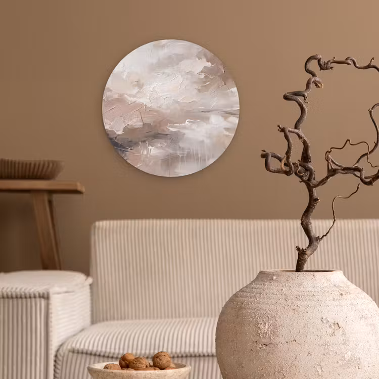 Muurcirkel - Abstract - Textuur - Kunst - Modern - Beige — 2