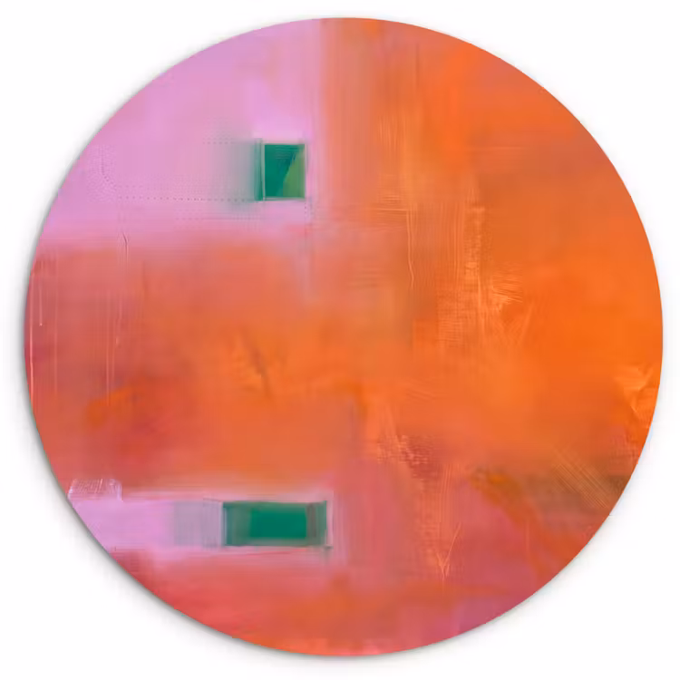 Muurcirkel - Abstract - Vlakken - Kunst - Modern - Oranje — 1