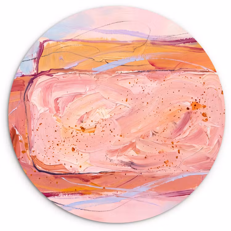 Muurcirkel - Abstract - Vormen - Modern - Roze — 1
