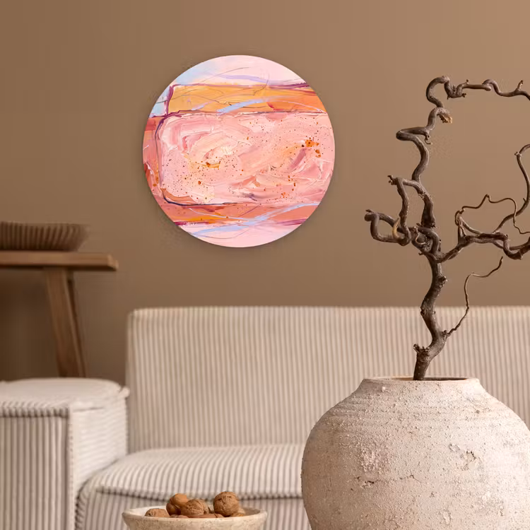 Muurcirkel - Abstract - Vormen - Modern - Roze — 2