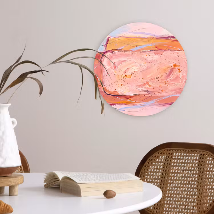 Muurcirkel - Abstract - Vormen - Modern - Roze — 4