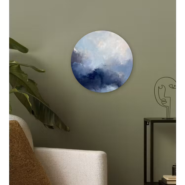 Muurcirkel - Abstract - Wolken - Modern - Blauw - Kunst — 3